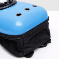 Рюкзак для переноски кошек и собак, с окном, 32 х 22 х 43 см, голубой