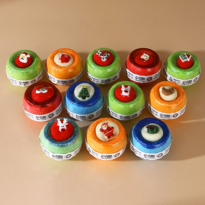 Новый Год. Бомбочка для ванны с игрушкой, 140 г, микс