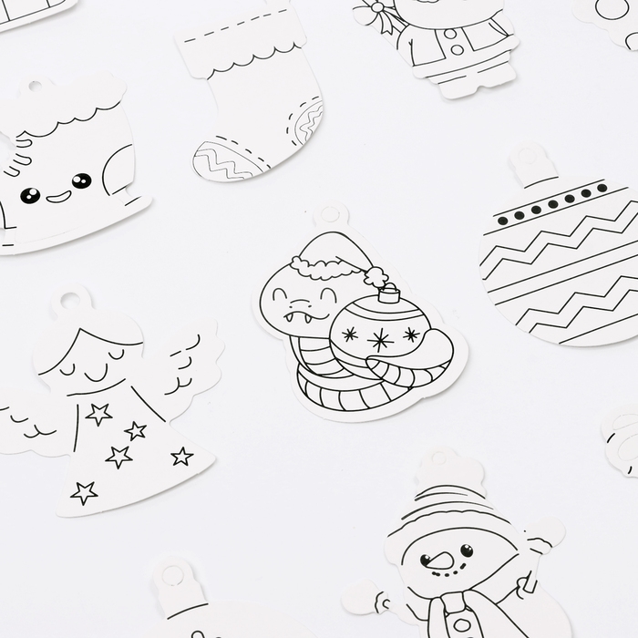 Новый год! Набор для творчества &laquo;Ёлочные игрушки&raquo;, картонные, с нанесением