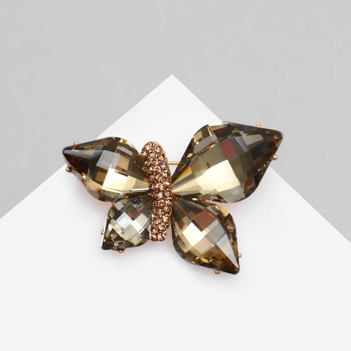 Брошь &laquo;Бабочка&raquo; крупная, цвет золото