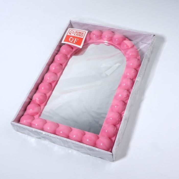 Зеркало настольное &laquo;Овал&raquo;, 19,5 &times; 29,5 &times; 2,5 см, цвет розовый