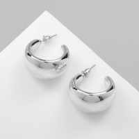 Серьги пластик &laquo;Круг&raquo; гало мини, цвет серебро