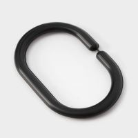 Кольца для штор Доляна, в ванную, пластик, 12 шт, 5,9&times;3,9 см, цвет чёрный