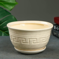 Горшок цветочный Меандр №2 2л 14*21см 1сорт белый МИКС