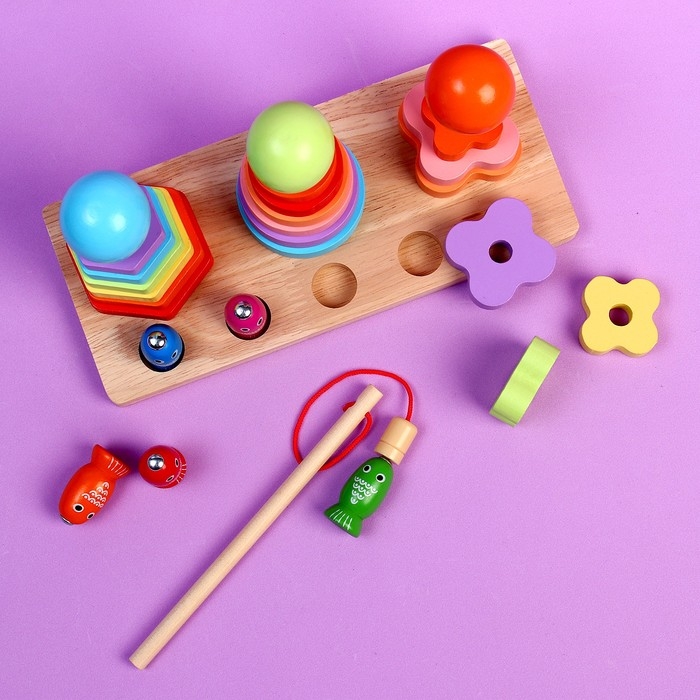 Развивающий набор &laquo;Пирамидки + рыбалка&raquo; 22 &times; 12,5 &times; 9,5 см