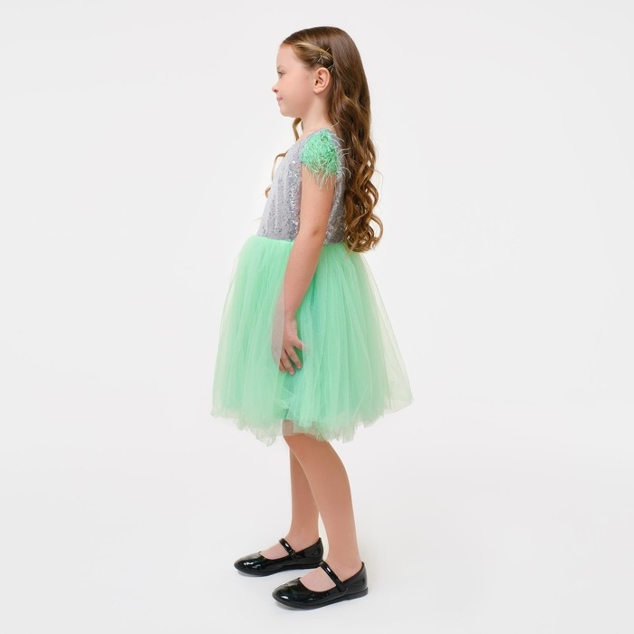 Платье детское нарядное с пайетками KAFTAN, р. 30 (98-104), зеленый Платье детское нарядное с пайетками KAFTAN, р. 30 (98-104), зеленый