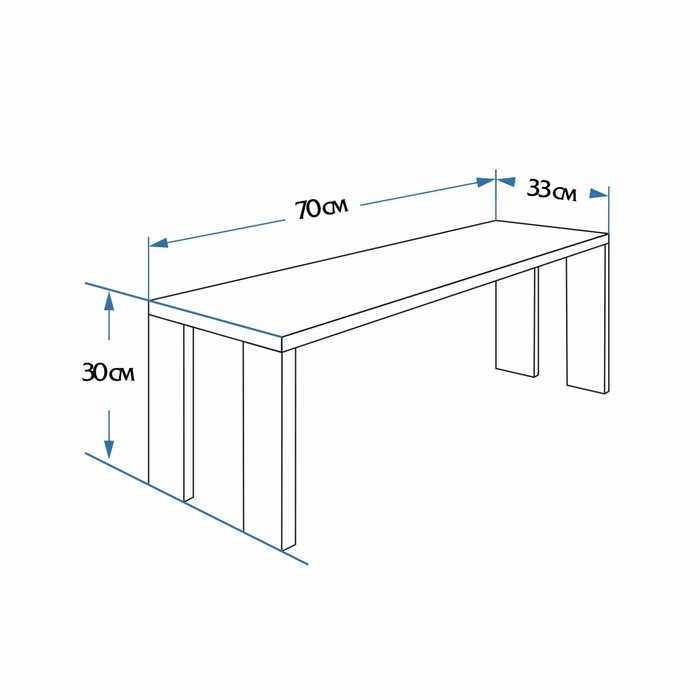 Лавочка низкая , наличник,  липа "Добропаровъ", 70&times;33&times;30 см