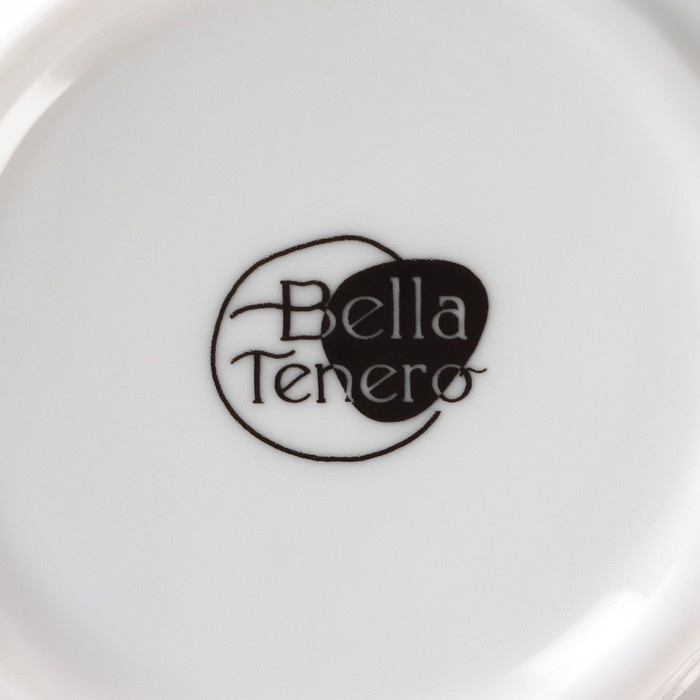 Набор банок фарфоровых для сыпучих продуктов на бамбуковой подставке BellaTenero &laquo;Тюльпан&raquo;, 7 предметов: 3 банки 300 мл, 3 ложки, подставка, керамические, цвет белый