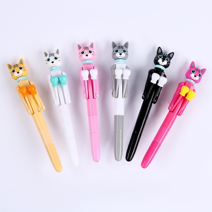 Прикол ручка &laquo;Котик&raquo;, боксёр, цвета МИКС