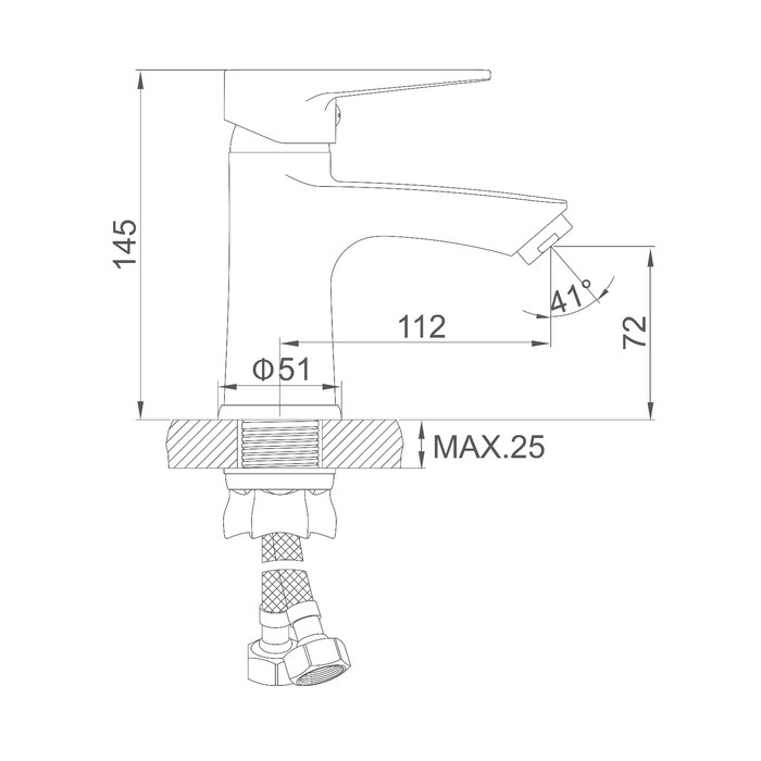 Смеситель для раковины Accoona A96111С, 1-рычажный, силумин, картридж 35мм, цвет "бронза"