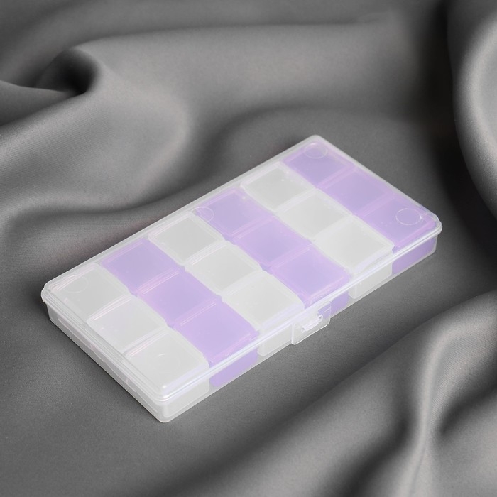 Набор органайзеров, 6 рядов по 3 ячейки, в контейнере, 15 &times; 8 &times; 2 см, цвет МИКС