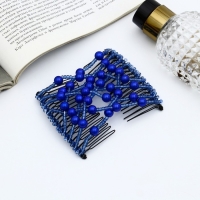 Зажим для волос "Жемчужная сетка" шарики, 9 см, синий Зажим для волос "Жемчужная сетка" шарики, 9 см, синий