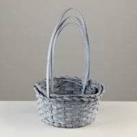 Набор корзин, 19х7,5х9,5/31 см, 22х9х11/34 см, 24х9х11,5/35 см, 3 шт, серые, бамбук