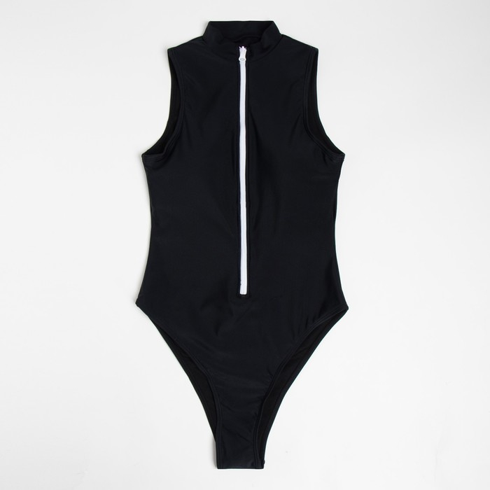 Купальник женский слитный MINAKU на молнии, цвет чёрный, размер 48 Купальник женский слитный MINAKU на молнии, цвет чёрный, размер 48