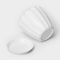 Горшок для цветов с поддоном &laquo;Хризантема&raquo;, 3,4 л, d=19 см, h=18 см, цвет белый