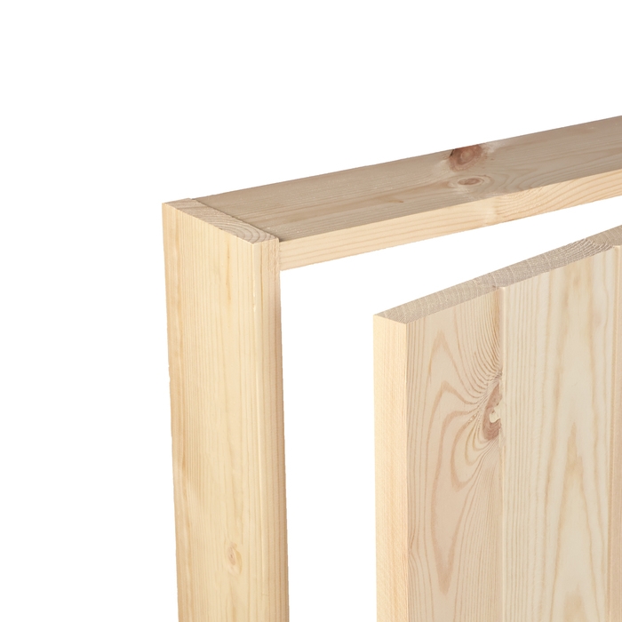 Дверной блок для бани, 180×80см, из сосны, на клиньях, массив, Дверной блок для бани, 180×80см, из сосны, на клиньях, массив, "Добропаровъ"