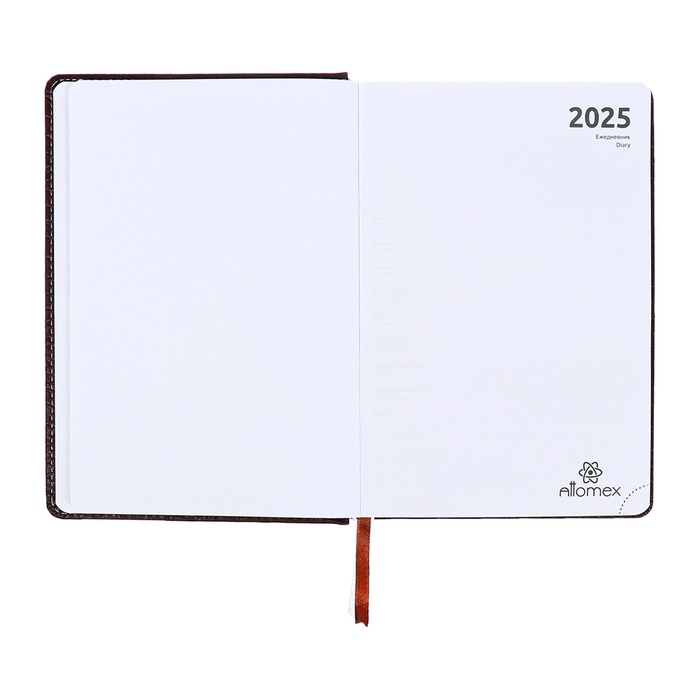 Ежедневник датированный 2024 года, А5, 176 листов, Attomex.Croco, обложка искусственная кожа, ляссе, блок 70 г/м2, коричневый