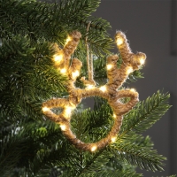 Светодиодная фигура &laquo;Олень&raquo; 14х11х1 см, 20 LED, батарейки AG13x3 (в комплекте), свечение теплое белое