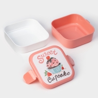 Контейнер для обеда &laquo;Капкейки&raquo;, 2 отделения, 400 мл