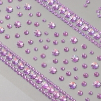 Наклейка пластик стразы "Цветочная дорога" сиреневая 22,5х11,5 см