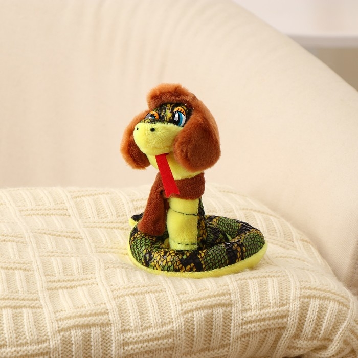 Мягкая игрушка &laquo;Змея&raquo;, 10 см, цвет коричневый