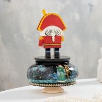 Новый год. Музыкальный сувенир "Щелкунчик", тройка черная, ручная роспись