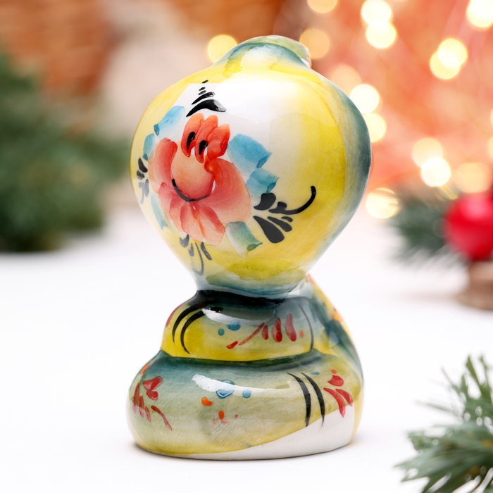 Сувенир "Кобра большая", гжель,  цвет, 10см