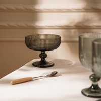 Креманка стеклянная SL Home &laquo;Модерн&raquo;, 300 мл, 12&times;10 см, цвет графитовый