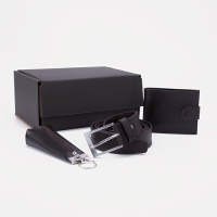 Ремень с винтом, портмоне, ключница, цвет коричневый Ремень с винтом, портмоне, ключница, цвет коричневый