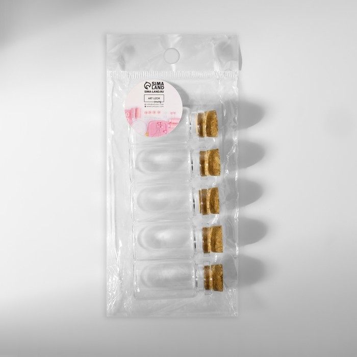 Баночки для хранения бисера, d = 2 &times; 4 см, 5 шт