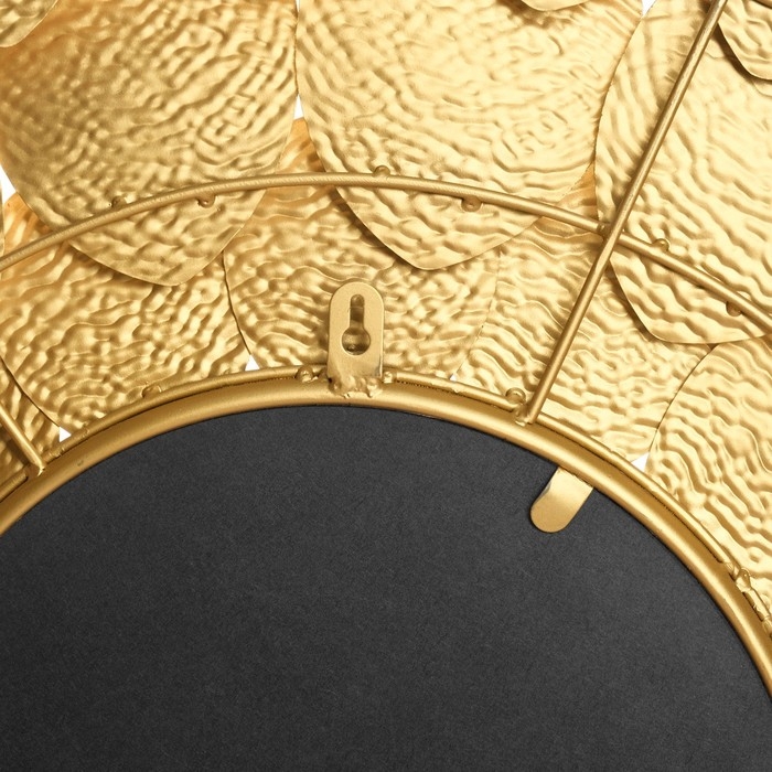 Декор настенный металл с зеркалом "Цветок. Сахара" золото 78,7х78,7х3,8 см