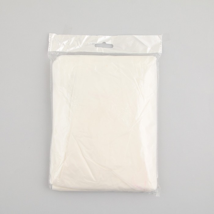 Дождевик взрослый укороченный LOOK INSIDE, на кнопках, цвет белый, размер 42-48