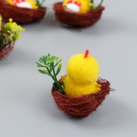 Сувенир пасхальный "Цыпленок с яичком в гнезде" набор 6 шт 5,5х12,5х17 см Сувенир пасхальный "Цыпленок с яичком в гнезде" набор 6 шт 5,5х12,5х17 см