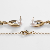 Гарнитур 2 предмета: серьги, кулон &laquo;Калейдоскоп&raquo;, цвет зелёно-белый в золоте, 48 см