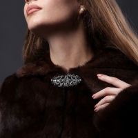 Декоративная застёжка, 6,5 &times; 3 см, цвет чёрный