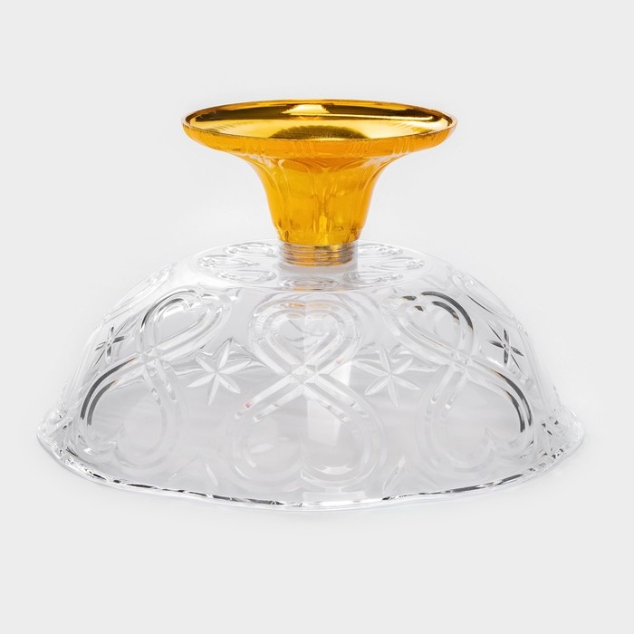 Салатник на ножке Доляна, 22&times;13 см, цвет золотистый