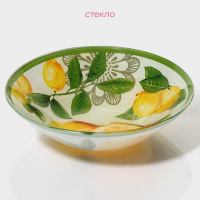 Набор тарелок стеклянных Доляна &laquo;Дольче&raquo;, 19 предметов: 6 десертных тарелок, 6 обеденных тарелок, 6 мисок, салатник