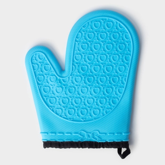 Рукавица для горячего Доляна «Профи», силикон, 22×19 см, цвет голубой Рукавица для горячего Доляна «Профи», силикон, 22×19 см, цвет голубой