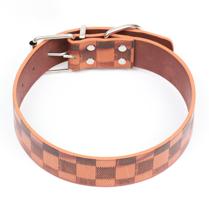 Ошейник 64 х 3,5 см, ОШ 47-57, коричневый