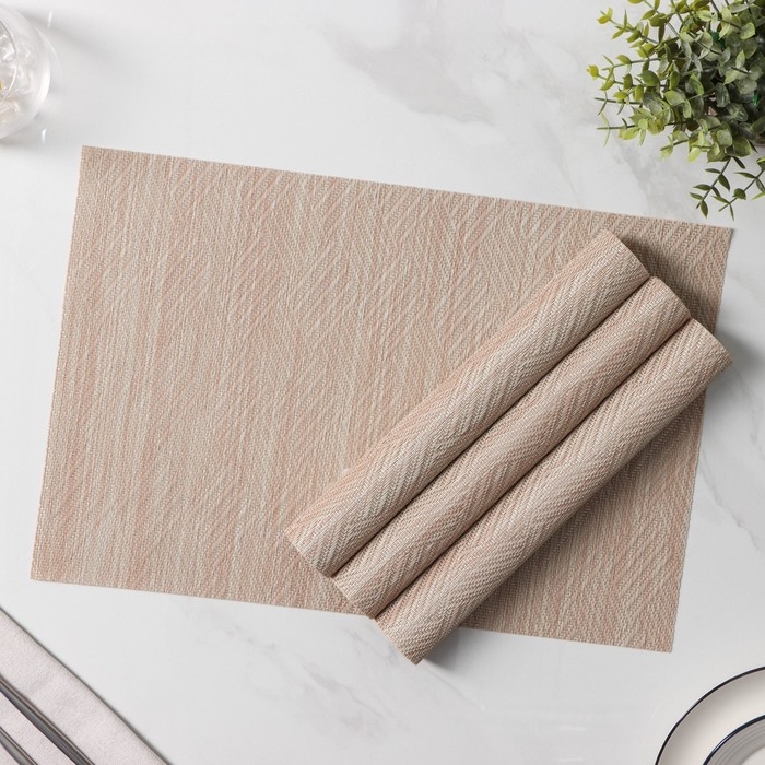 Салфетки сервировочные на стол Доляна &laquo;Энн&raquo;, 4 шт, 30&times;45 см, цвет бежевый