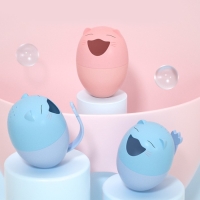 Ковш пластиковый для купания и мытья головы, детский банный ковшик &laquo;Котик&raquo;, 500 мл., с леечкой, цвет розовый