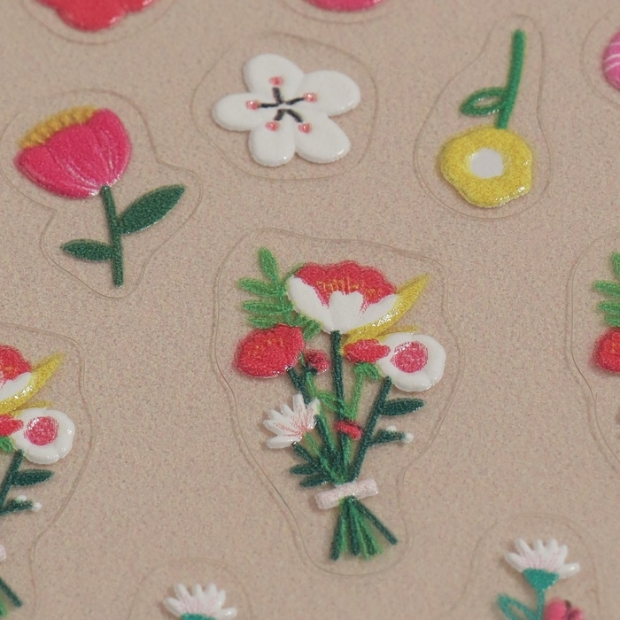 Наклейки для ногтей &laquo;Полевые цветы&raquo;, объёмные, разноцветные