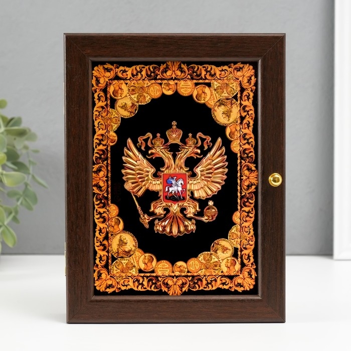 Ключница "Герб" 16х21 см венге