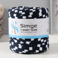 Трикотажная пряжа вторичная 90% хлопок,10% п/э, 100м/450&plusmn;50 гр (полосатик бело-чёрный)