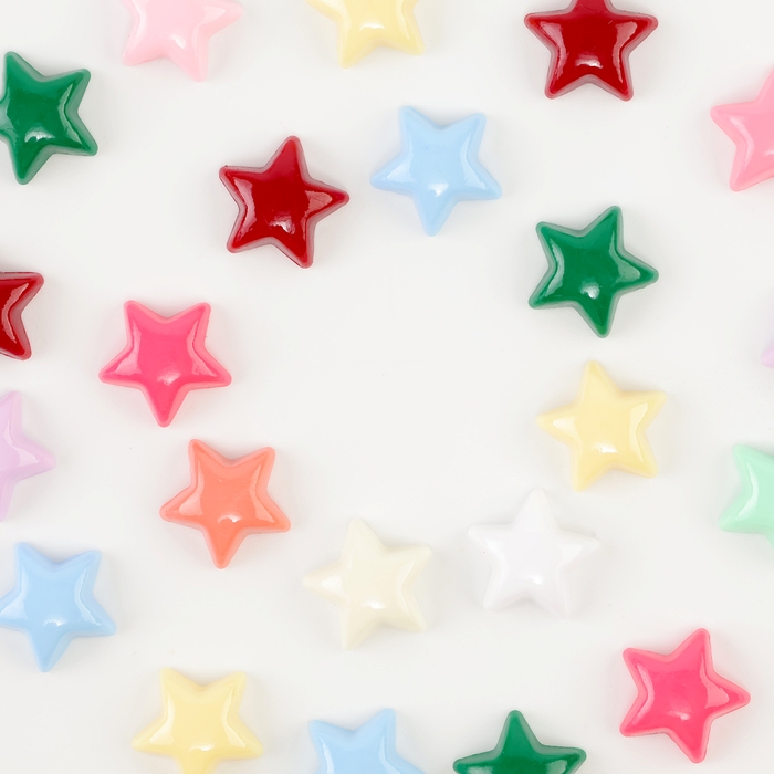 Кабошон «Звездочка», набор 50 шт., размер 1 шт. — 1,5 × 1,5 × 0,2 см, цвет МИКС Кабошон «Звездочка», набор 50 шт., размер 1 шт. — 1,5 × 1,5 × 0,2 см, цвет МИКС