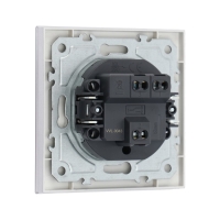 Выключатель проходной TOT Glossy Glass, 10 А, 1 клавиша, скрытый, стекло, серебристый