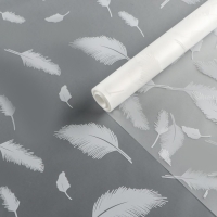 Пленка для цветов, матовая,"Перья", белый, 0,6 х 9м ±5% Пленка для цветов, матовая,"Перья", белый, 0,6 х 9м ±5%
