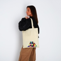 Шопер текстильный с вышивкой &laquo;Кубик&raquo; , 40х35 см, бежевый цвет