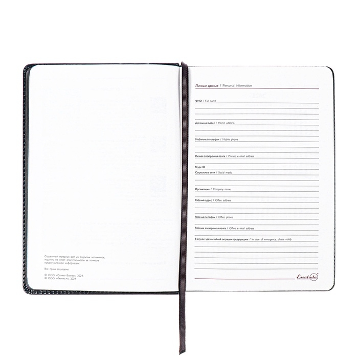 Ежедневник датир 2025г А5 176л ESCALADA, тв обл/пор, иск кожа, бл тис,перф,бл 70г/м2,чёрный