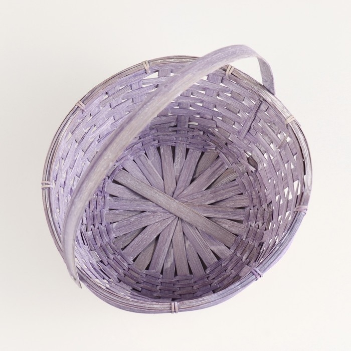 Корзина плетеная, 26х12/30 см, бамбук, сиреневая, розовая, микс Корзина плетеная, 26х12/30 см, бамбук, сиреневая, розовая, микс